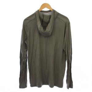 ARC’TERYX カットソー 長袖 フード ロゴ L カーキ /BM
