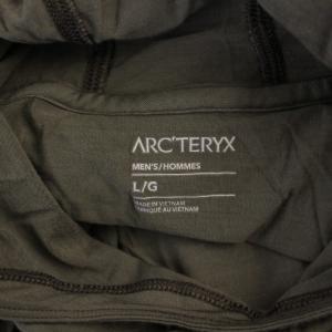 ARC’TERYX カットソー 長袖 フード ロゴ L カーキ /BM