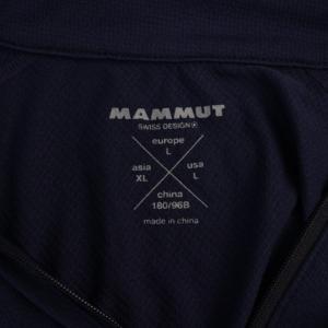 MAMMUT Tシャツ カットソー 長袖 ハイネック ハーフジップ ロゴ XL ネイビー /BM