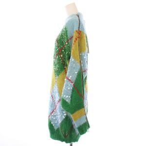 GUCCI アーガイルパターンスパンコールニットワンピース モヘヤ ウール混 S