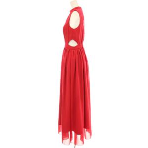 EmiriaWiz シフォンロングワンピース ロング ノースリーブ バックレース S 赤 レッド HT0225 /OR