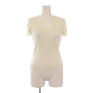 BOUTIQUE カットソー Vネック ココマーク 刺繍 42 ホワイト