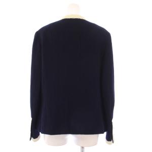 CHANEL ノーカラージャケット ツイード ココマーク ブラック