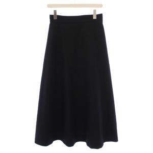 24SS ダブルクロスフレアスカート ロング 38 黒 24060912013020 /BM