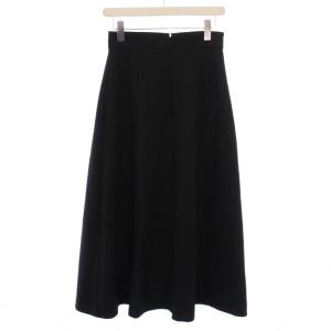 SLOBE IENA 24SS ダブルクロスフレアスカート ロング 38 黒 24060912013020 /BM