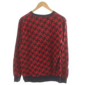STUSSY スウェット トレーナー 総柄 M 赤 レッド 黒 ブラック /AN35