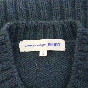 COMME des GARCONS SHIRT ニット セーター 長袖 Vネック ウール 無地 S 青 ブルー /BB