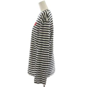 PLAY Comme des Garçons AD2013 Tシャツ カットソー 長袖 ボーダー柄 ハート L 黒 ブラック 白 ホワイト AZ-T164