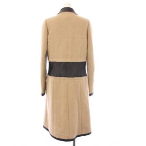 CHANEL 01A ロングコート キャメル レザー ココボタン 38 ベージュ P18260W02841
