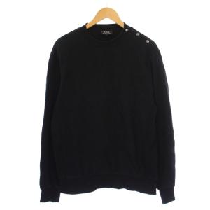スウェット トレーナー プルオーバー 長袖 クルーネック ロゴ刺繍 裏起毛 L 黒 /BM