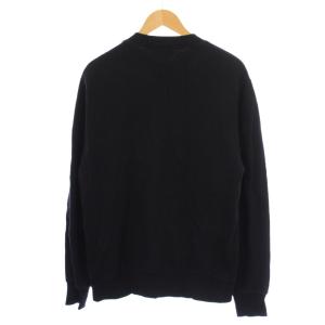 A.P.C. スウェット トレーナー プルオーバー 長袖 クルーネック ロゴ刺繍 裏起毛 L 黒 /BM
