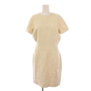ワンピース ひざ丈 半袖 クルーネック 42 アイボリー /BM
