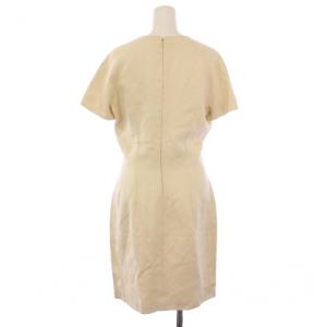 PRADA ワンピース ひざ丈 半袖 クルーネック 42 アイボリー /BM