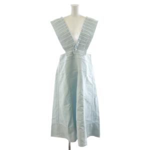 デニムジャンパースカート ワンピース ノースリーブ ロング丈 38 水色 ライトブルー 7926-299-0060