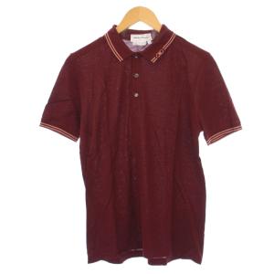 ポロシャツ 半袖 刺繍 イタリア製 S 茶 /BM