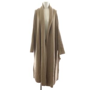スムースニットガウンコート ショールカラー ロング丈 ウール アウター ベージュ 19-020-500-4220-3-0