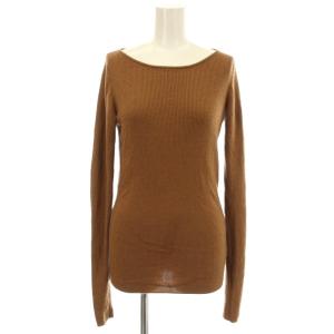 リブニット カットソー 19-080-560-0007 ウール混 長袖 指ぬき F 茶 ブラウン /G