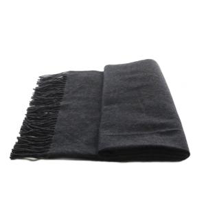 NOBLE ストール フリンジ カシミヤ 黒 ブラック /AN17