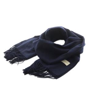 ソリッド カシミヤ ストール フリンジ 紺 ネイビー 1736-699-2858 /AN14