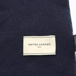 UNITED ARROWS ソリッド カシミヤ ストール フリンジ 紺 ネイビー 1736-699-2858 /AN14