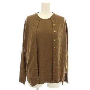 アンサンブル カーディガン 19-080-500-04010 ニット 長袖 38 茶 ブラウン /G