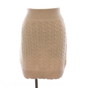 Cable knit skirt ケーブルニット ミニスカート ウール XS ベージュ 22A-KN107-8056