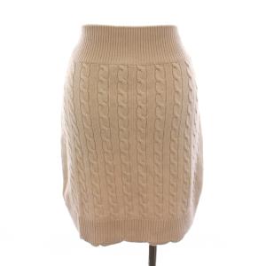 PATOU Cable knit skirt ケーブルニット ミニスカート ウール XS ベージュ 22A-KN107-8056