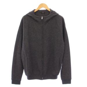 ジップアップパーカー ジャケット アウター ショート丈 ストレッチ ウール 48 グレー /BB
