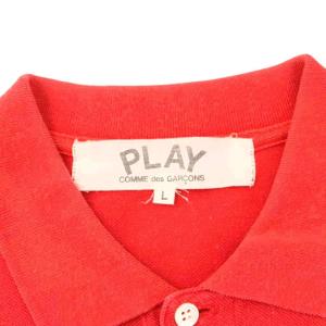 PLAY Comme des Garçons AD2003 MEN RED HEART POLO ポロシャツ カットソー 鹿の子 半袖 ワッペン コットン