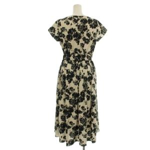 EPOCA THE SHOP E65113 ワンピース ロング 花柄 半袖 36 ベージュ 黒 /G