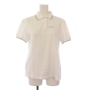 2021年製 ポロシャツ 半袖 レギュラーカラー ハーフボタン ロゴ 鹿の子 M 白 ホワイト /BB