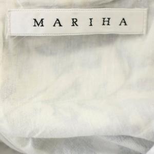 MARIHA PARIGOT別注 夏のレディのドレス ノースリーブ ワンピース ロング 花柄 38 白 ブルー /G