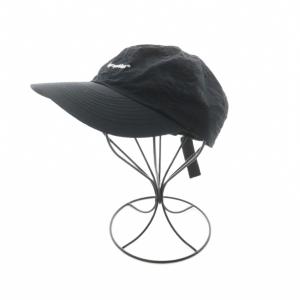 ライトシェルタフタ 6パネル キャップ 帽子 ロゴ ブラック GY-H0196 /NQ