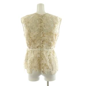 FRAY I.D タグ付き ラメフラワーレースブラウス セットアップ スカート シャツ ノースリーブ 1 ベージュ FWFB221072