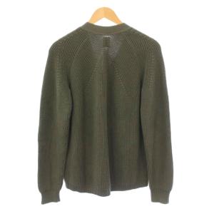 BATONER ニットカーディガン 長袖 Vネック リブ ストレッチ 1 カーキ /BB