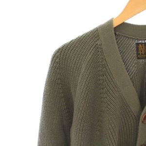 BATONER ニットカーディガン 長袖 Vネック リブ ストレッチ 1 カーキ /BB