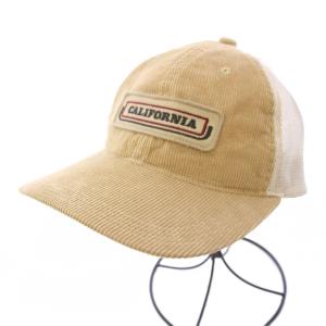 CORDUROY CAP コーデュロイキャップ 帽子 6パネル メッシュ 切替 ロゴ F ベージュ LAP20S-CP02