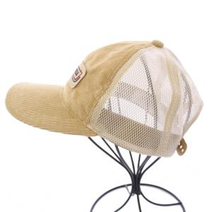 STAMMBAUM CORDUROY CAP コーデュロイキャップ 帽子 6パネル メッシュ 切替 ロゴ F ベージュ LAP20S-CP02