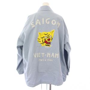 タグ付き VIETNAM COACH JACKET ベトナムコーチジャケット アウター 刺繍 0 水色