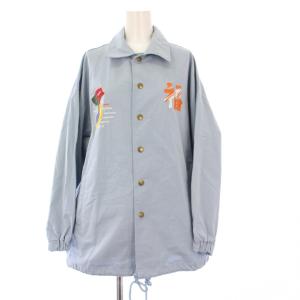 HOUSTON タグ付き VIETNAM COACH JACKET ベトナムコーチジャケット アウター 刺繍 0 水色