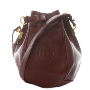 マストライン ショルダーバッグ 巾着 レザー ボルドー /AN１ OH