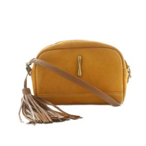 ショルダーバッグ タッセル レザーブラウン /NQ