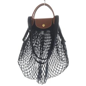 ルプリアージュ フィレ ハンドバッグ ショルダーバッグ 2way メッシュ ネット レザー 黒 ブラック