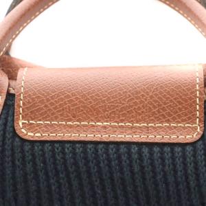 Longchamp ルプリアージュ フィレ ハンドバッグ ショルダーバッグ 2way メッシュ ネット レザー 黒 ブラック