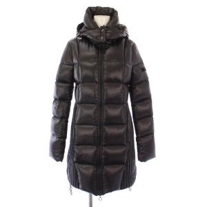サリン ダウンコート アウター ナイロン ロング丈 ジップアップ フード 2 黒 ブラック LTA-4179-12