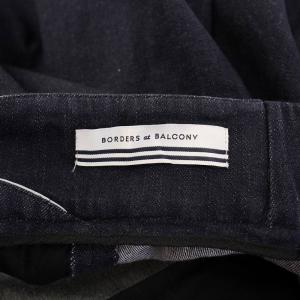 BORDERS at BALCONY デニムテーパードパンツ ジーンズ スキニー ストレッチ 切替 34 インディゴ /BB