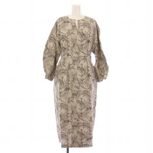 25SS NAOKO OKUSA リネンプリントウエストシェイプワンピース