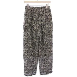 JOURNAL STANDARD L'ESSAGE 25SS DEVEAUX GOLDラメモノトーンイージーパンツ スラックス ウエストゴム 総柄 F 黒