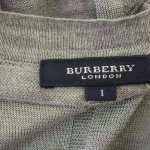 BURBERRY LONDON Vネック ニット B1N18-223-07 セーター 薄手 チェック柄 長袖 1 グレー /G