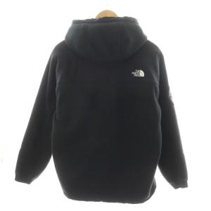 THE NORTH FACE プルオーバー ヒム フリースパーカー ハーフジップ ロゴ 切替 S 黒 ブラック NA72031 /AN40